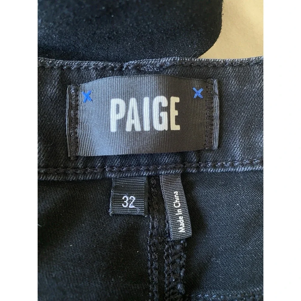 PAIGE Black High Rise Cargo Pants Size 32 Slim Straight Utility Crop